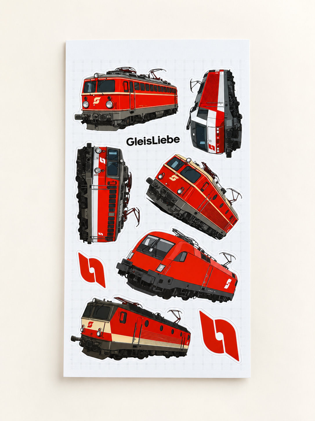 Eisenbahn-Stickerbogen mit Lok-Motiven – Ansicht 3