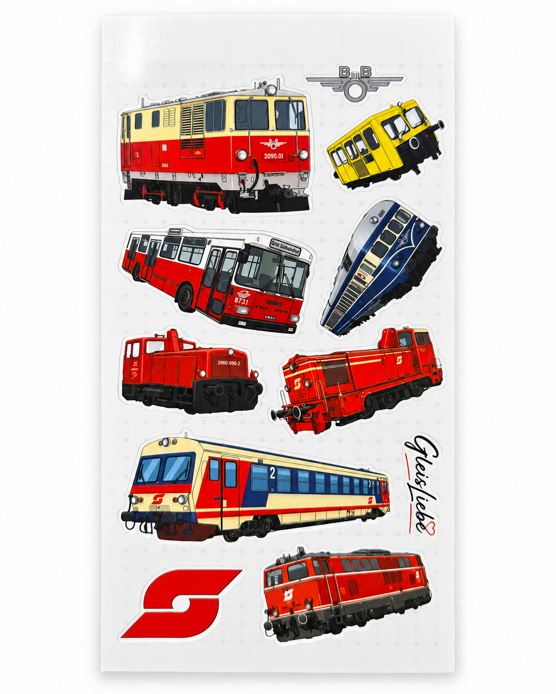 Eisenbahn-Stickerbogen mit Lok-Motiven – Ansicht 4