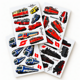 Eisenbahn-Stickerbogen