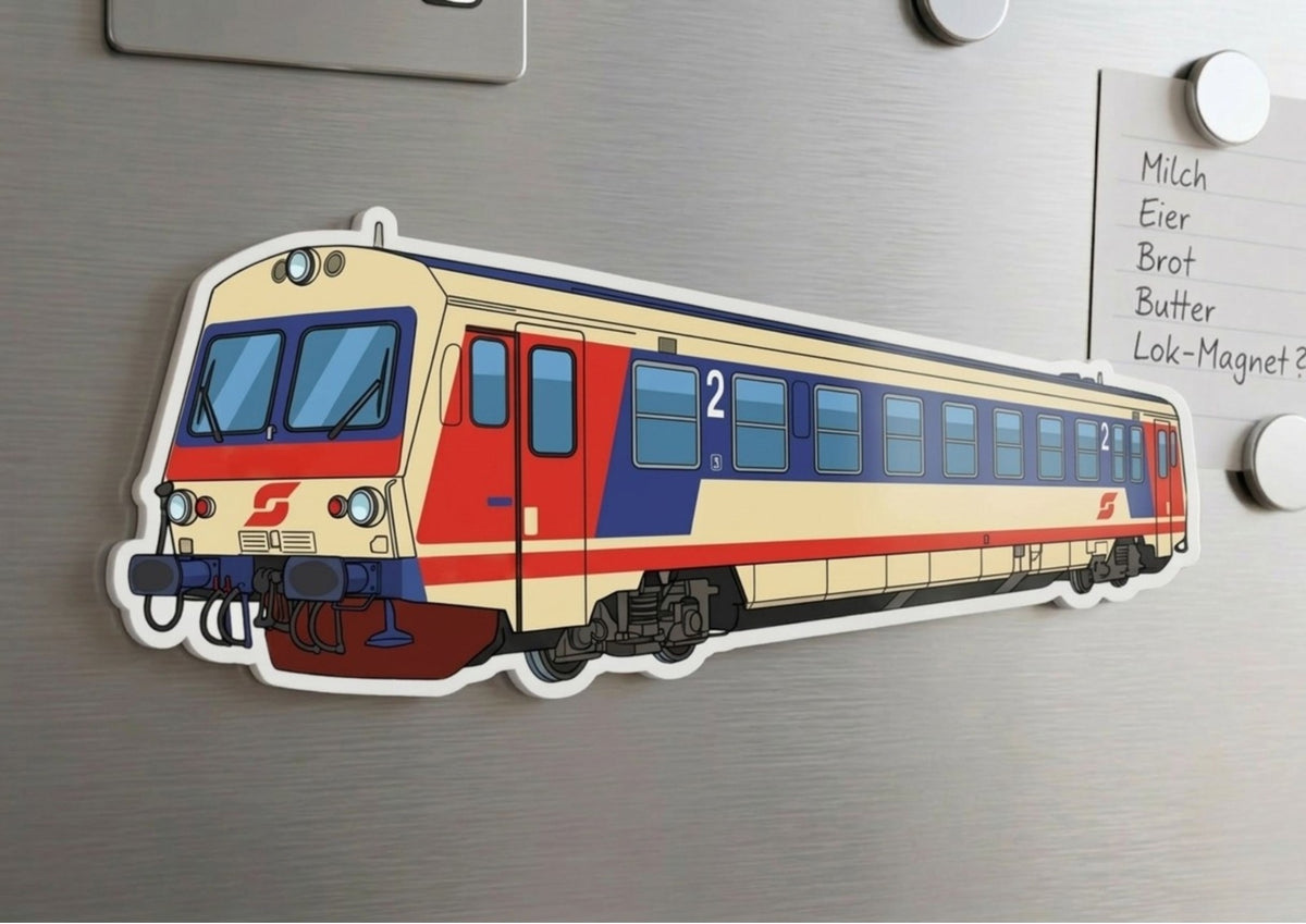 Acryl-Magnet Triebwagen 5047 am Kühlschrank