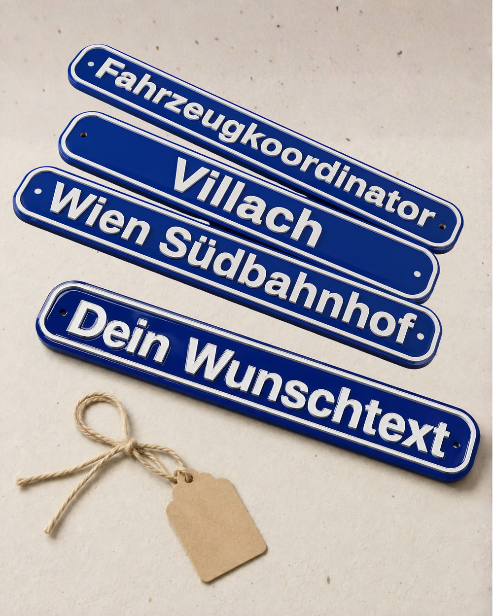 Personalisierbares Bahnhofsschild 10-25cm