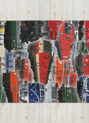 Kuscheldecke 127 x 154cm EISENBAHNLIEBE