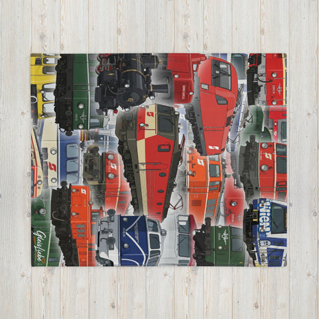 Kuscheldecke 127 x 154cm EISENBAHNLIEBE